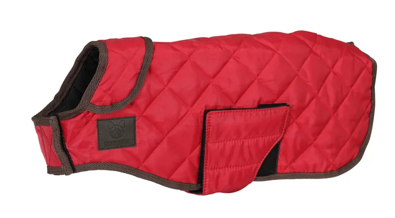 Digby and Fox Heritage Quilted Dog Coat in Red-2